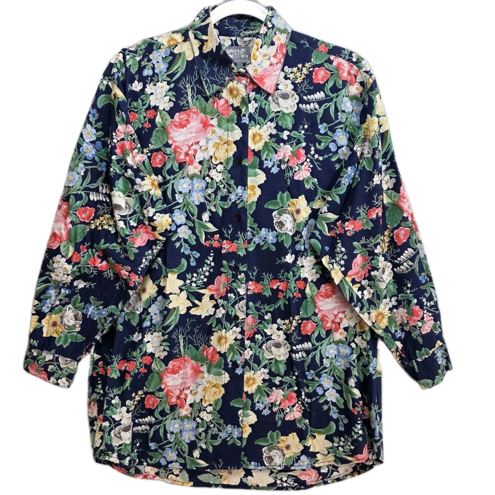 Vtg Sorrel International Multicolor Floral Shirt Womens M Button Up Roses Collar